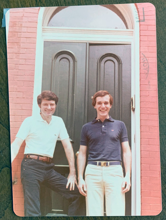 Jack and Steve in 1974 as new owners of the old building where the hidden letters were found.
